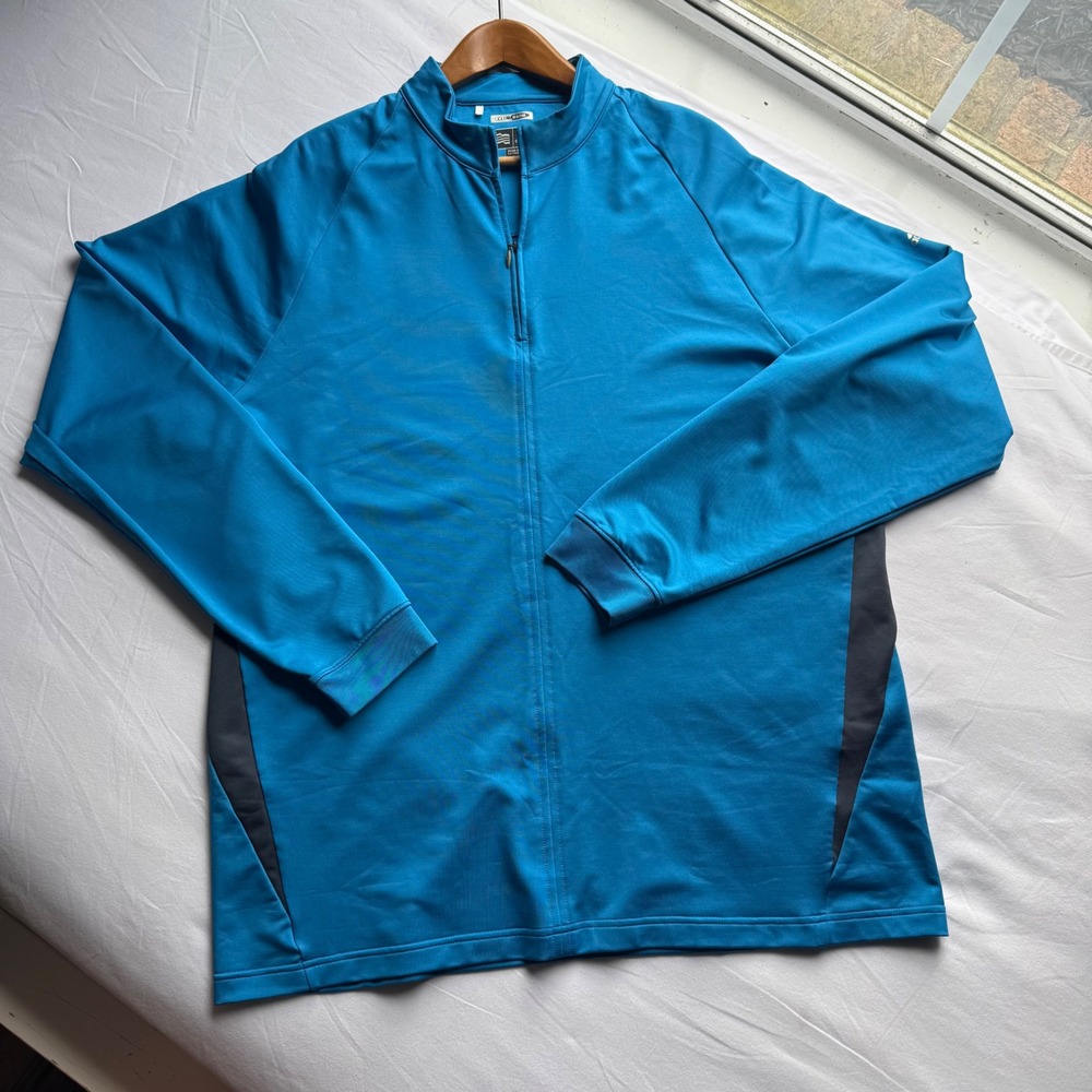 Adidas ClimaWarm Mens XL Blue Quarter Zip Pullover Golf Training Jacket Layering